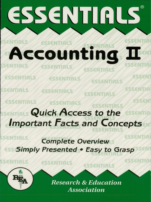 Title details for Accounting II Essentials by Duane Milano - Available